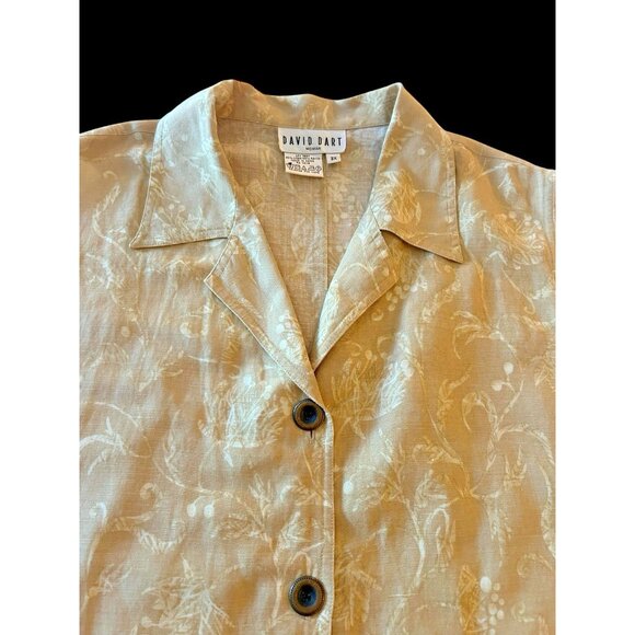 David Dart Woman Linen Blend Button Down Shirt Floral Sleeveless Size 3XL - Picture 6 of 9